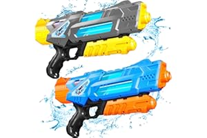 Quanquer Super Water Guns for Adults Kids - 2 Pack Super Water Blaster Soaker Squirt Water Guns 1200cc with Excellent Range - Gift Toys for Summer Outdoor Swimming Pool Water Fighting Play (Grey Blue)