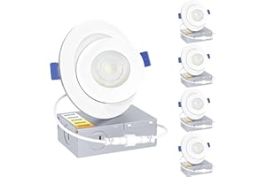 Ensenior 4 Pack 4 inch Gimbal Led Recessed Light with Junction Box, 90° Adjustable Directional Eyeball Lighting, Dimmable, 2700K/3000K/3500K/4000K/5000K, 900LM, 9W=85W-ETL&FCC Certified