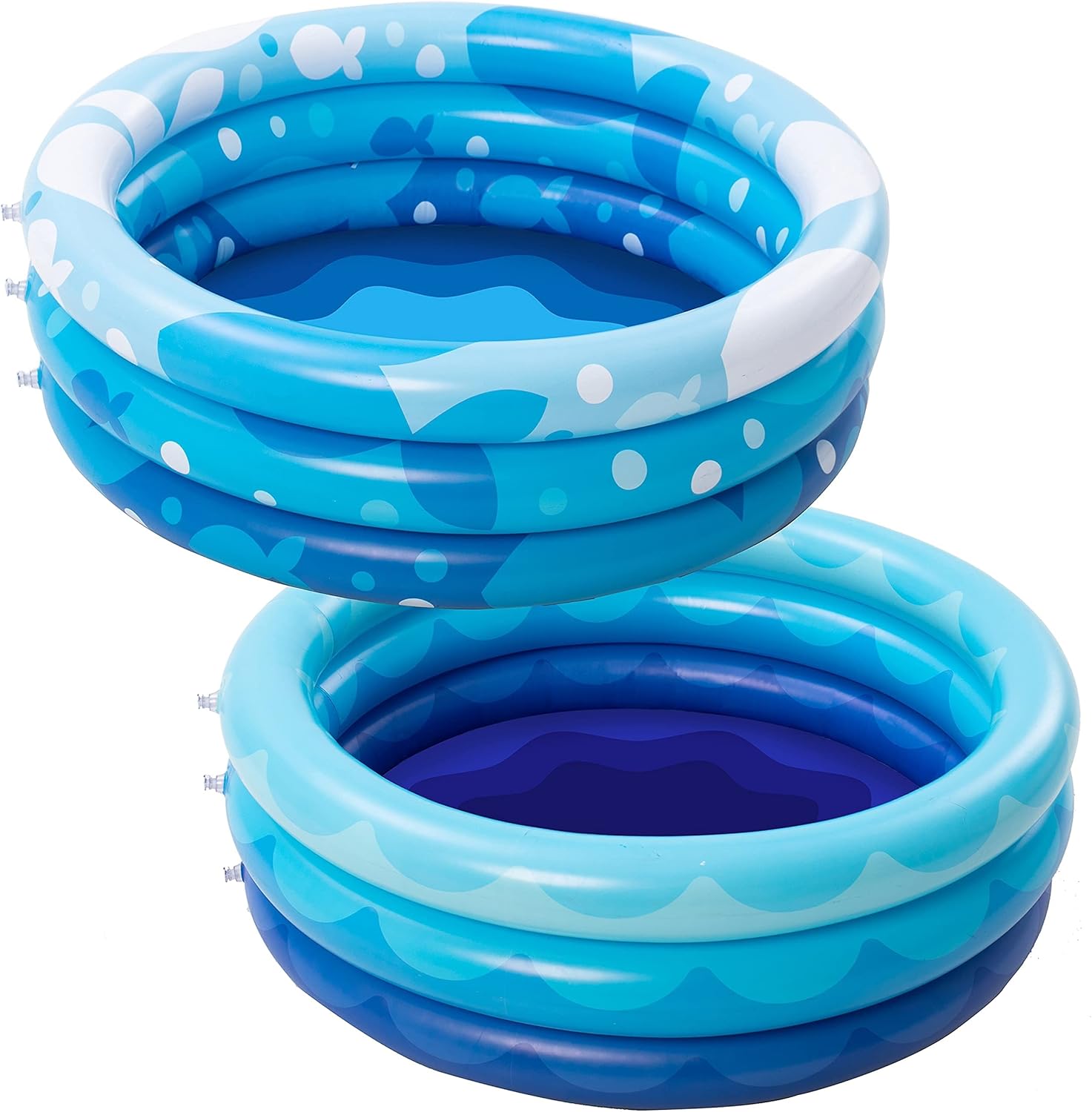 2 Packs 34" X 10" Inflatable Kiddie Pool Set, Blue Pattern Baby Pool Kids Swimming Pools, Summer Backyard Pool Inflatable Summer Pit Ball Pool for Kids Toddler Indoor&Outdoor: Kitchen & Dining