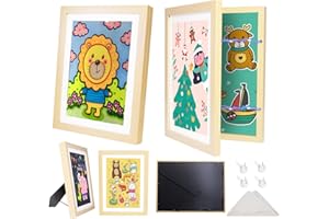 KARBRING 2-Pack Kids Art Frames Changeable with Stand 8.5x11 Front Opening, A4 Artwork Frames for Kids Art Storage, Art Picture Frame with Mat and 4 Acrylic Boards, Kids Room Decor Art Display, Holds 150Pcs