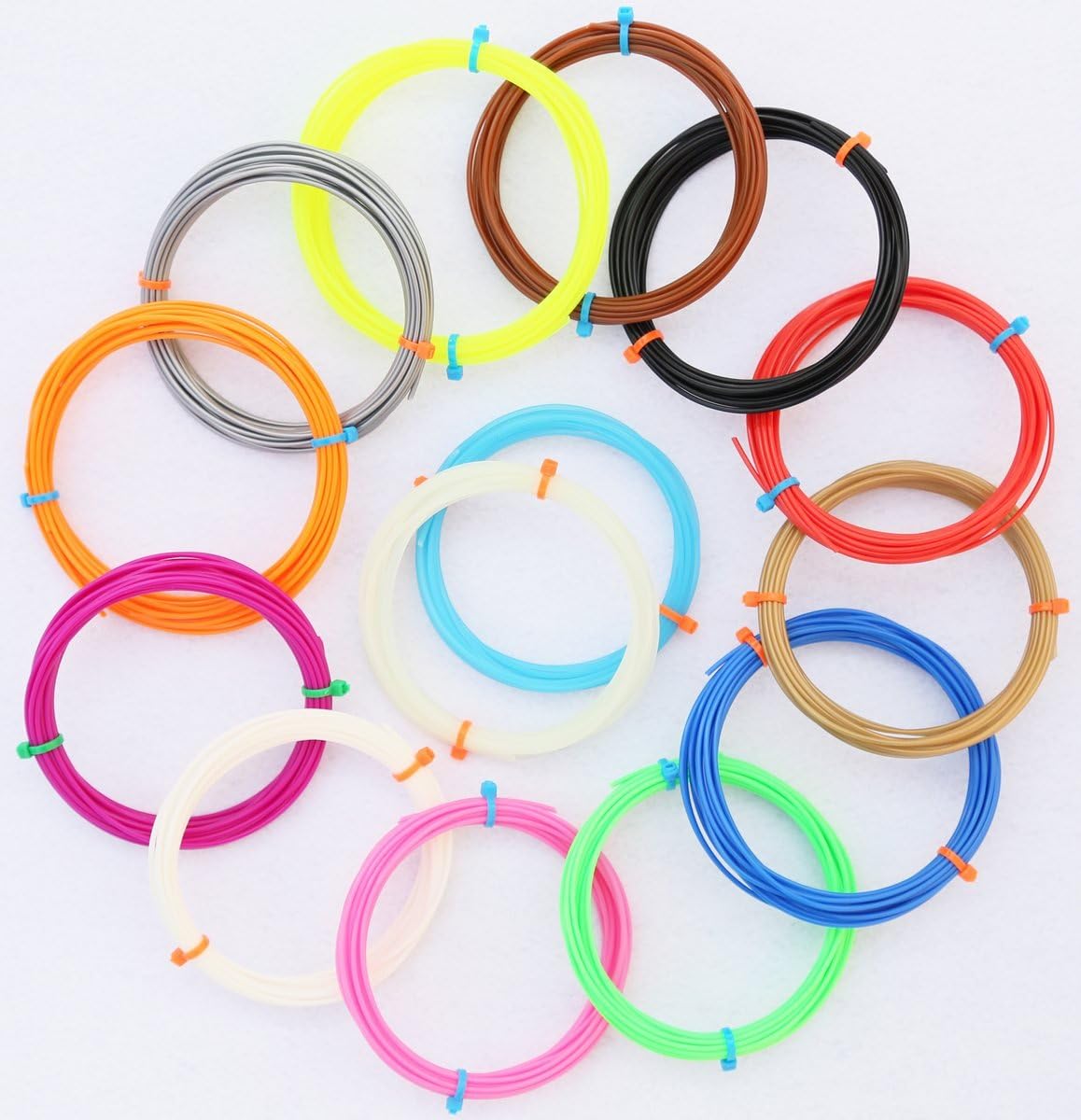 Xmaha 3D Pen Filament for 3D pen- 1.75mm PLA filament in 24 different colors - 2 Glow in the Dark, 8 Transcluent colors, 2 Fluorescent colors & 12 common colors Included - 480 Linear Feet total