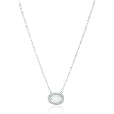 Amazon Essentials Sterling Silver Baguette Pendant Necklace, 18", (previously Amazon Collection)