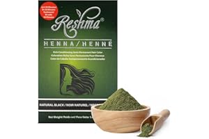 Reshma Beauty 30 Minute Henna Hair Color Infused with Organic Henna Lawsonia Inermis 100% Gray Coverage for Soft, Shiny Hair, Plant-Based Hair Dye—1.05 oz Pack of 1 (Black)