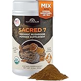 Sacred 7 Mushroom Powder Supplement, 7-in-1 Blend (60 Day Supply) | Immune Defense, Focus & Energy Support | Coffee Enhancer | Lion’s Mane, Reishi, Chaga | Organic 100% Fruiting Body Extract