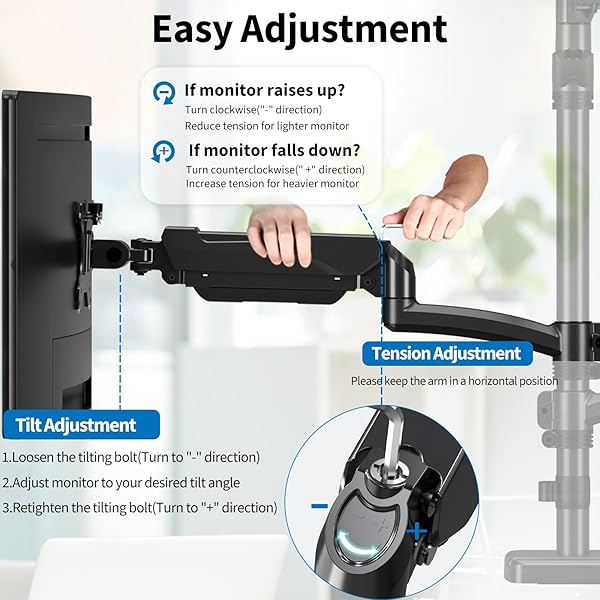 ERGOFOCUS TRIPLE MONITOR MOUNT FITS MAX 32″ COMPUTER SCREEN, HOLDS UP TO 17.6LBS EACH ARM, 3 MONITOR DESK MOUNT, TRIPLE STAND WITH TILT SWIVEL ROTATION, VESA MOUNT 75/100MM