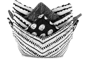 ROGITU Cotton Microwavable Bowl Cozy, Microwave Bowl Holders, Bowl Snuggies, Microwave-Safe Hot Bowl Holders, Soup Bowl Cozy Bowl Hot Pads Hot Heat Proof Plate Holder Pot Holders for Bowls (R)