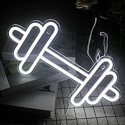 Lucunstar Gym Neon Sign,Barbell Dumbbell Shaped