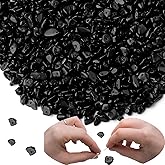 XIANNVXI Black Obsidian Beads, Natural Chip Stone Beads 400Pcs Crystal Bead 5-8mm Irregular Healing Crystal Loose Rocks for DIY Jewelry Making