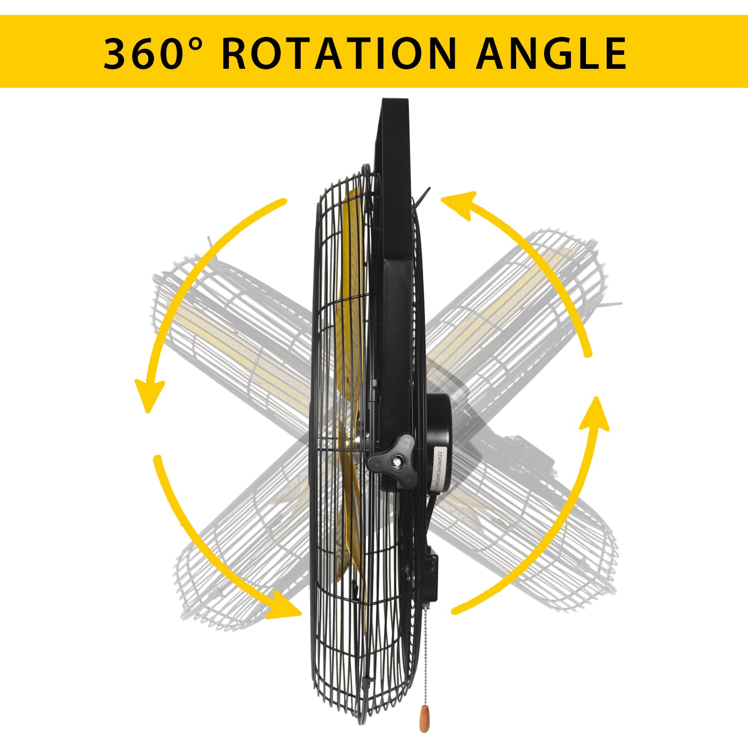 VENTISOL 24 Inch Large Ceiling Wall Mounted Fan, 3-Speed Tilting Wall Fan,6,937 CFM High Velocity Heavy-duty Industrial Shop Fan for Garage,Patio,Workshop,Greenhouse,Farm,Warehouse Use