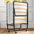 Giantex Folding Bed with Mattress for Adults, Cot Size Rollaway Bed for Guest, Portable Foldable Bed w/Memory Foam Mattress & Metal Frame for Easy Storage, 75"x 31"