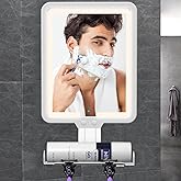 Heated Shower Mirror Fogless for Shaving, Lighted Shower Mirror 3 Color Dimming Shower Shaving Mirror, 9.5*8inch Anti-Fog Sho