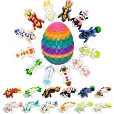 TUTHKOTH 12Pcs 3D Printed Dragon in Rainbow Egg | 1.9-inch Mini Dragon, Desk Decor, Classroom Prizes, Party Favor