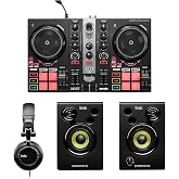Hercules DJLearning Kit MK II, DJ Controller with Speakers and Headphones, Beginner DJ Set with Jog Wheels, 2 Deck DJ Mixer Controller, Portable DJ Equipment for Beginners, Compatible with PC