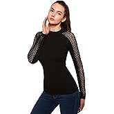 AmélieBoutik Women Crewneck Crochet Eyelet Trim Raglan Long Sleeve Sweater
