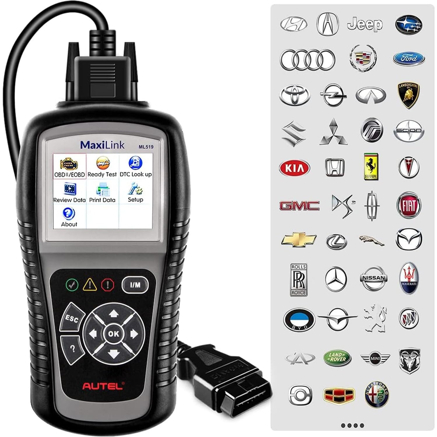 Autel MaxiLink ML519 Universal OBD2 Scanner [Same as AutoLink AL519], Enhanced Mode 6, Check Engine Fault Code Reader CAN Scan Tool, Upgraded Ver. of AL319, for UK/EU Post-2006 Vehicles