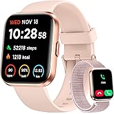 Smart Watch for Women, Answer/Make Calls, Alexa Built-in, 1.85" Touch Screen Fitness Tracker for Android & iPhone, Heart Rate/Sleep/SpO2 Monitor Smartwatch, IP68 Waterproof 100+ Sport Modes, 2 Bands