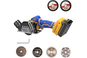 BANDEIMAN Cordless Cut Off Tool Compatible with Dewalt 20V MAX Battery， Brushless Motor Saw Cordless Angle Grinder Tile Cutter, with 6 Saw 3" Blades for Metal,Wood,Tile,Plastic (No Battery)