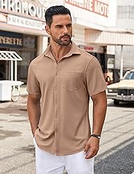 COOFANDY Shirts for Men Button Down Short Sleeve