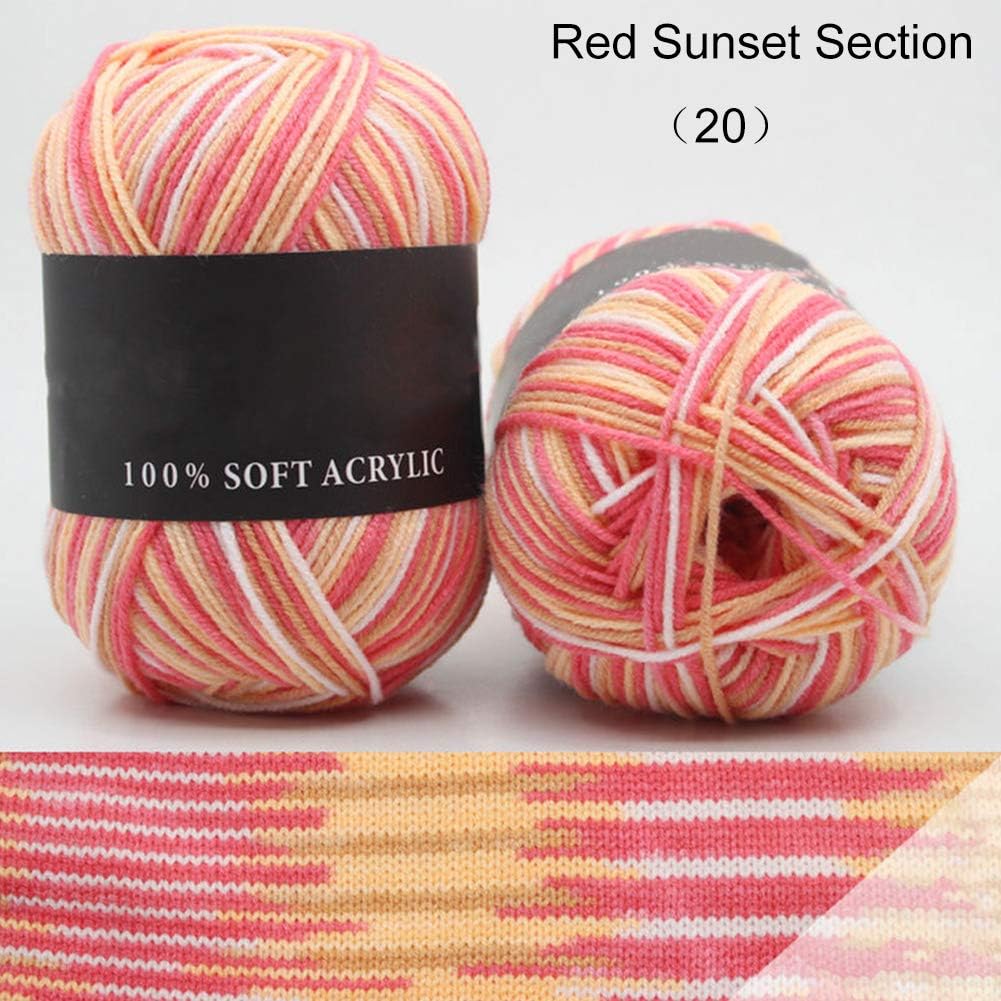 Fenfangxilas Cloth Yarn, 50g Soft Durable Triple Brands Milk Cotton Yarn for Knitting Sewing Crocheting Bag Blanket Cushion Crocheting Cloth Shoes Projects Red Sunset Section