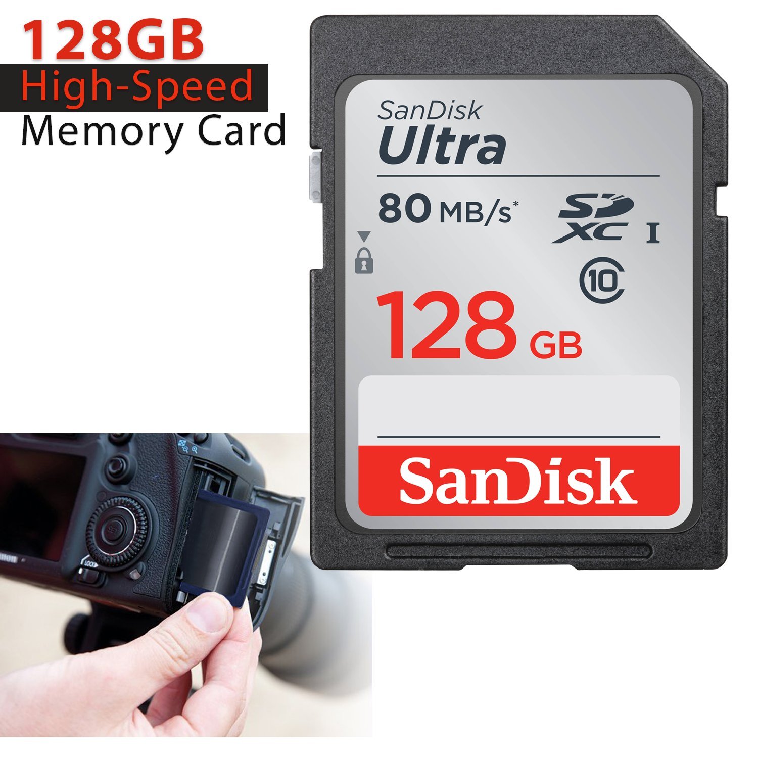 SanDisk 32GB Ultra Class 10 SDHC UHSI Memory Card + Card Reader for