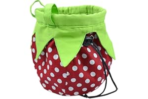 WELSOON Strawberry Chalk Bag with Carabiner Drawstring for Rock Climbing Weight Lifting Rock Climbing Bag Chalkbag