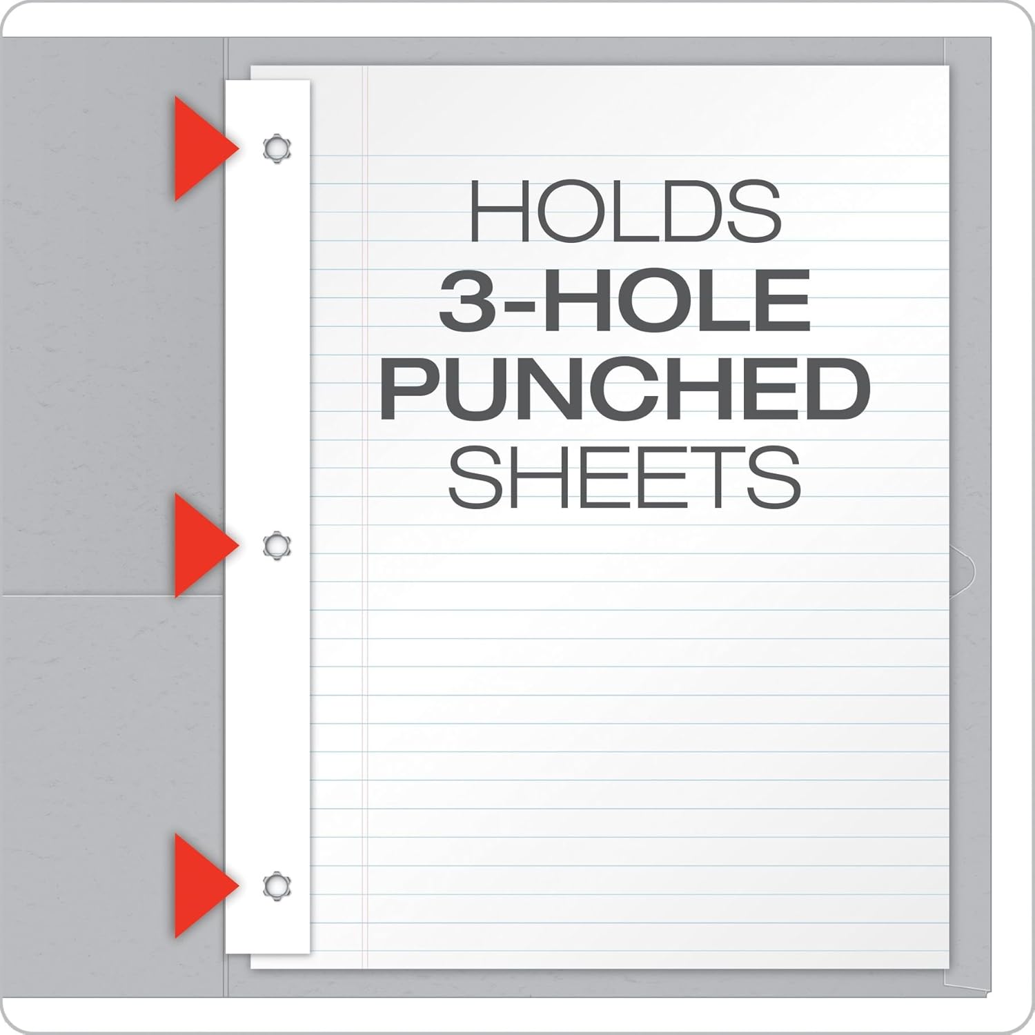 Oxford Two-Pocket Folders w/Fasteners, Gray, Letter Size, 25 per Box (57705) : Binder Pockets : Office Products