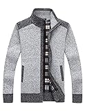 Yeokou Men's Casual Slim Full Zip Thick Knitted