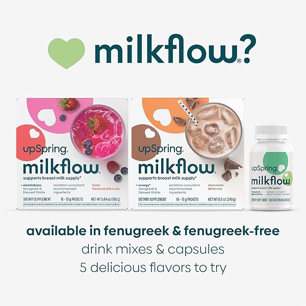 UPSPRING MILKFLOW IMMUNE SUPPORT BREASTFEEDING SUPPLEMENT DRINK MIX FENUGREEK-FREE, MORINGA ELDERBERRY LEMONADE FLAVOR, LACTATION SUPPLEMENT TO SUPPORT BREAST MILK SUPPLY, 16 MIXES