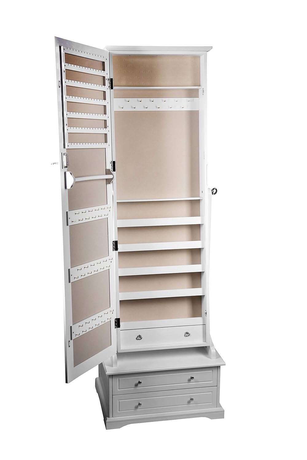 Intirilife Armoire A Bijoux 150x50x38 Cm En Blanc Armoire De Rangement Sur Pieds Avec Miroir Toute Longueur Et Serrure Fermant A Cle Placard Pour Bijouterie Inclinable Coffre Verrouillable Armoires Bijoux Intirilife Armoire A Bijoux 150x50x38 Cm En Blanc Armoire De Rangement Sur Pieds Avec Miroir Toute Longueur Et Serrure Fermant A Cle Placard Pour Bijouterie Inclinable Coffre Verrouillable Armoires Bijoux
