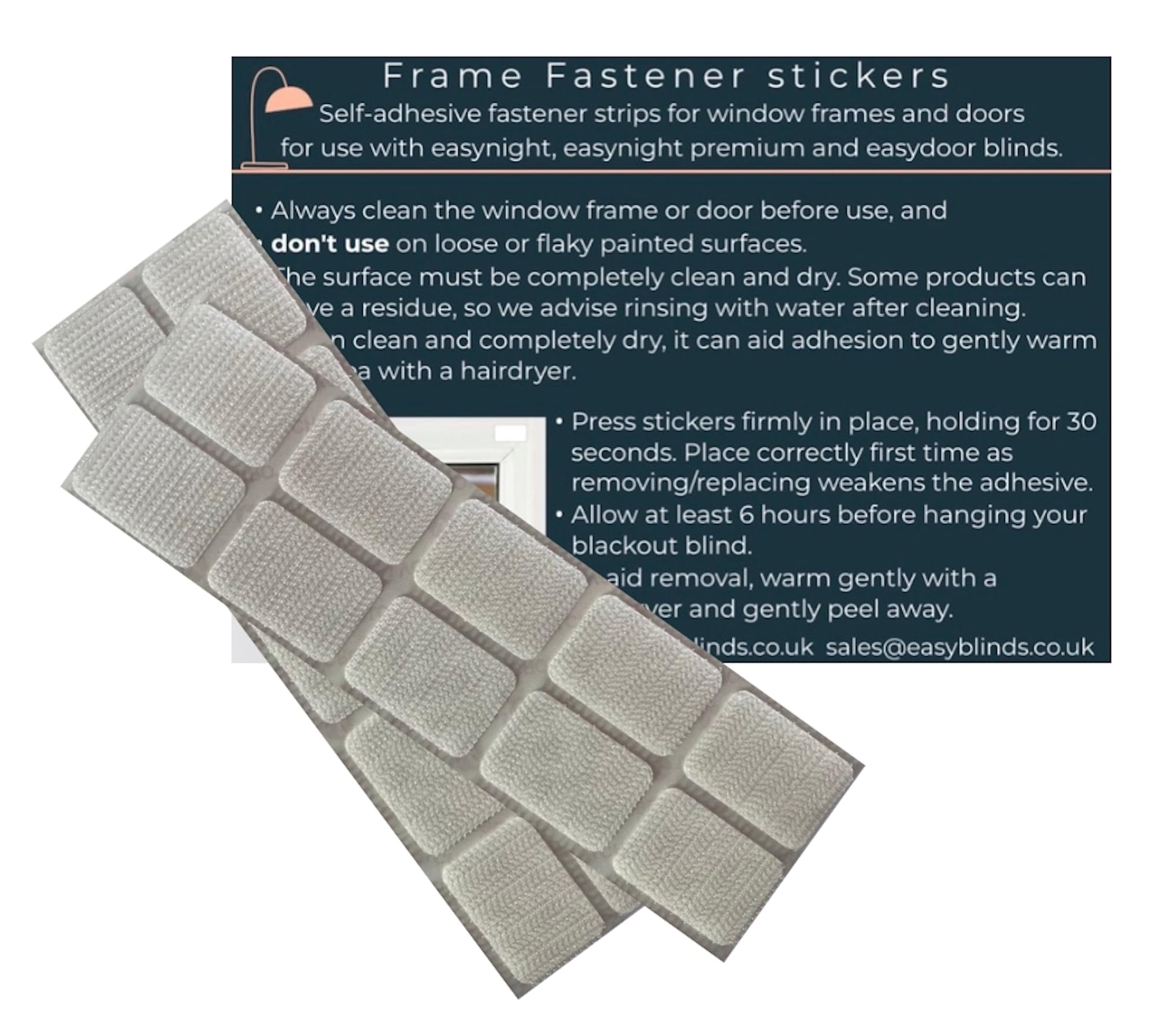 Easyblinds Easynight Blackout Blind Accessories, Frame Fasteners x20