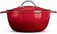 Tramontina Enameled Cast Iron Covered Oval Dutch Oven, 6.5-Quart,Gradated Red (Round)