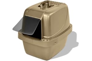 Van Ness Pets Odor Control Large Enclosed Sifting Cat Pan with Odor Door, Hooded, Beige, CP66, L (Pack of 1)