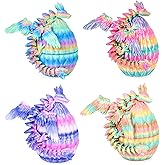 Mydhall 4PCS 3D Printed Dragon Eggs with Baby Dragon Inside Easter Basket Stuffers Christmas Tree Ornaments,Kids Toys & Gifts for Birthday,Home Decor (Candy Set)
