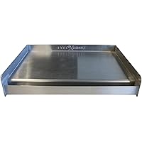 Sizzle-Q SQ180 100% Stainless Steel Universal Griddle with Even Heating Cross Bracing for Charcoal/Gas Grills, Camping…