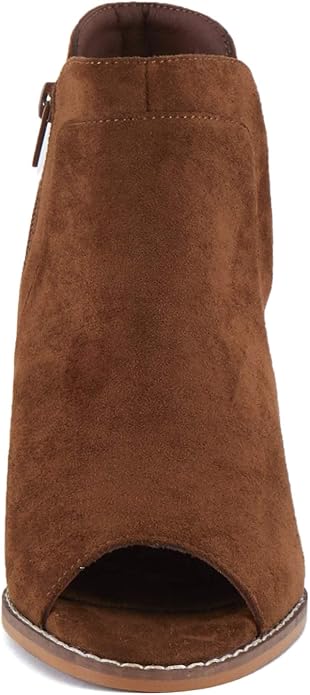 Womens Wedge Stacked Booties Zipper