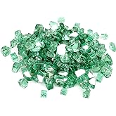 Mr. Fireglass 10 Pounds Fire Glass - 1/4 Inch High Luster Reflective Tempered Glass Rocks for Fireplace Fire Pit Table and Landscaping, Light Green