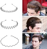 WUBAYI 6Pcs Hair Band Mens Metal Headband Non-slip Unisex Black view 6