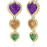 Festival Carnival Earrings for Women Colorful Statement Lightweight Drop Earrings Party Jewelry for Mardi Gras