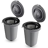 FOTRIC Reusable Filter Cup for Cuisinart, Compatible with Cuisinart #SS-RFC HomeBarista Reusable Filter Cup, Dark Gray (2 Pack)