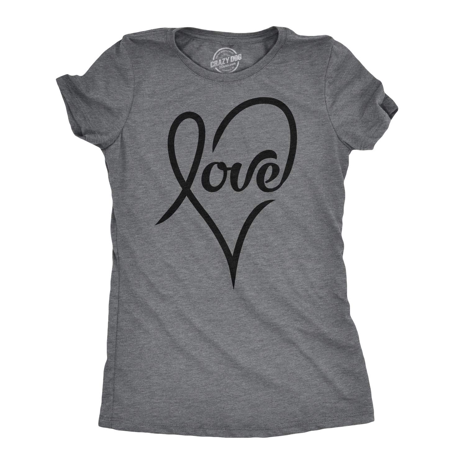 Heart Womens Design Love Cursive Stylish Cute T Shirt