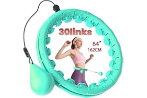 Fikswe Weighted Infinity Exercise Hoop - 64in 30 Links Smart Hoop for Adult Weight Loss, Plus Size Low-Impact Fitness Hoop for Beginners & Women​