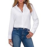 siliteelon Button Down Shirts for Women Wrinkle Resistance Dress Shirts for Women Long Sleeve Work Formal Office Blouses Tops