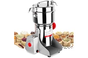Electric Grain Grinder, 800g Stainless Steel Grain Mill, 2400W High Speed Commercial Grinding Machine, Spice Grinder Sprayer,