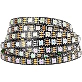 BTF-LIGHTING WS2812B IC RGB 5050SMD Pure Gold Individual Addressable LED Strip 16.4FT 300LED 60Pixel/m Flexible Full Color IP30 DC5V for DIY Chasing Color Project(No Adapter or Controller)