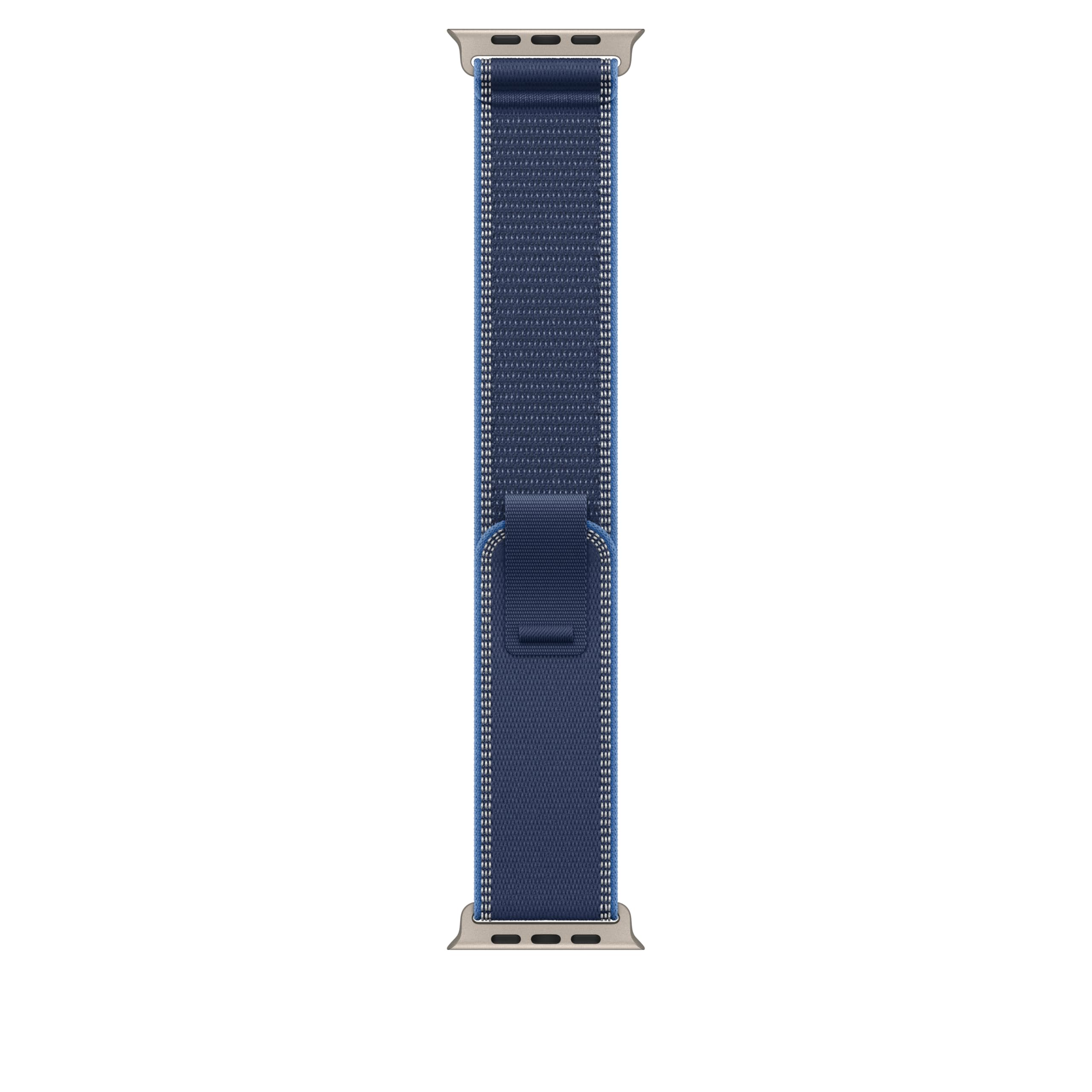 Apple Watch Band - Trail Loop - 49mm - Blue/Bright Blue - S/M - Natural Titanium Finish Image