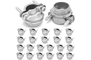 Fuzbaxy 24pcs 1/2Inch Clamp Type Cable Connectors for Metallic Conduit Protect Cables Silver-Zinc