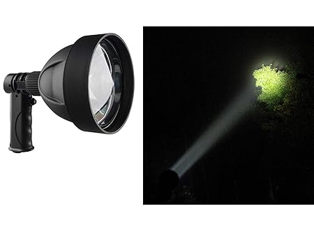 Tapetum Search Light Long Range Spotlight 15 Watt Rechargeable Ultra Brightness with AC Charger + Car Charger + Solar Panel Hunting Flash Light Out Door Industrial Security