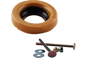 Westbrass D6033-40 Thick Wax Toilet Bowl Ring Gasket with Flange and Closet Bolts, fits 3" and 4" Waste Lines (1-Pack)