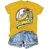 Banana Shirts Baseball Shirts Women Baseball Player T-Shirts Team Funny Game Day Graphic Tee Tops