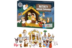 ORIENTAL CHERRY Advent Calendar 2025-25 Days of Christmas Nativity Scene Set - Countdown to for Kids Boys Girls Children Toddler Teens Indoor Toy